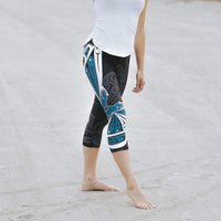 Butterfly Teal - Capri Legging