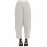 Buttoned Linen Trousers - Light Grey