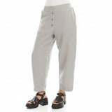 Buttoned Linen Trousers - Light Grey