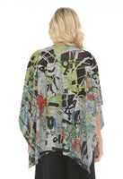 One-Size Knit Shawl Cardigan - Floral Beam