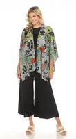 One-Size Knit Shawl Cardigan - Floral Beam