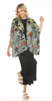 One-Size Knit Shawl Cardigan - Floral Beam