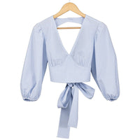 Ronal Cotton Backless Crop w/ Tie