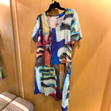 Bold Abstract Linen Tunic Dress