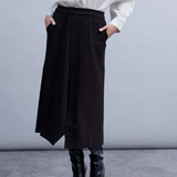 Asymmetrical Midi Skirt - Black