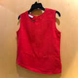 Red sleeveless top