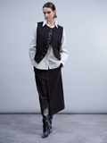 Asymmetrical Midi Skirt - Black