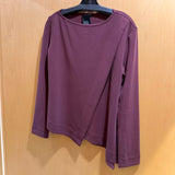Plesion Long Sleeve Angled Top - Wine