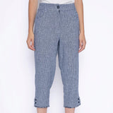 Frayed Edge Button Detail Capri