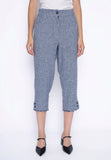 Frayed Edge Button Detail Capri