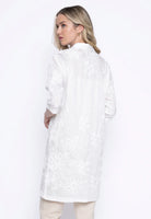 Long Embellished White Cotton Shirt