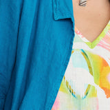 Turquoise Linen Bolero
