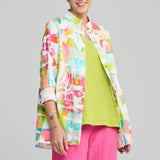 Vivid Mandarin Collar Shirt Jacket