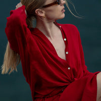 Lava Falls Oversize Linen Shirt
