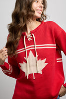 Canadiana 100% Cotton Hockey Sweater - Red