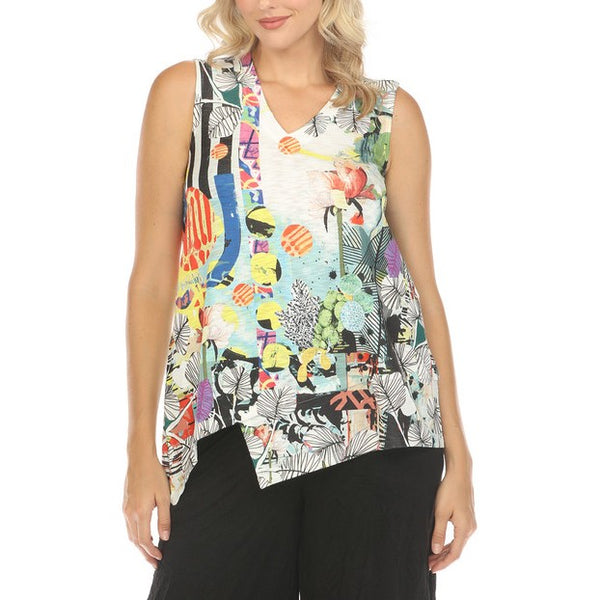 Asymmetrical Sleeveless Tunic - Pollination