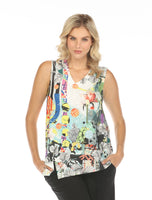Asymmetrical Sleeveless Tunic - Pollination