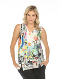 Asymmetrical Sleeveless Tunic - Pollination