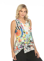 Asymmetrical Sleeveless Tunic - Pollination