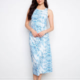 Cotton Slub Knotty Printed Dress