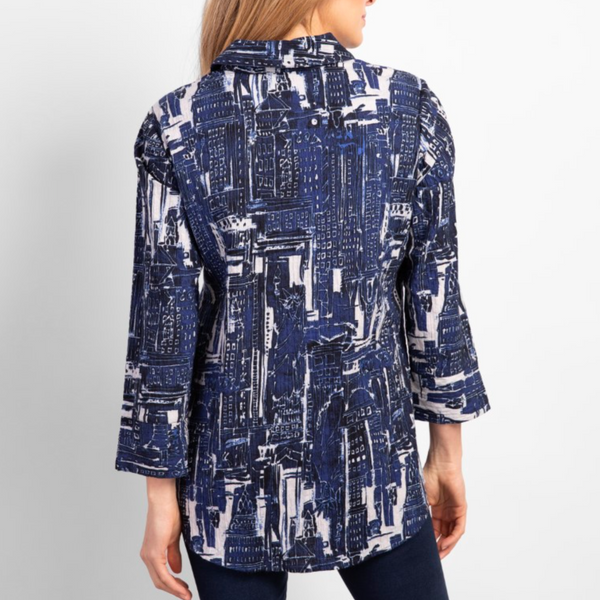 Shaped Shirt - Blue Print