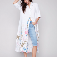 Linen Dress+Duster - Pastel Florals (Only XS, S + XXL Left)