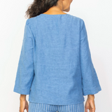 Easy Linen Pocket Pullover - Twilight
