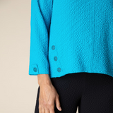 Crinkle Crepe Side Button Pullover - Travel Material