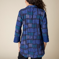 Hidden Placket Mixed Print Tunic Shirt - Travel Material