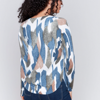 Moss Print Round Hem Sweater