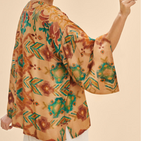 Warm Cream Ikat - Kimono Jacket