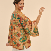 Warm Cream Ikat - Kimono Jacket