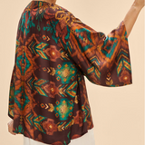 Chocolate Ikat - Kimono Jacket