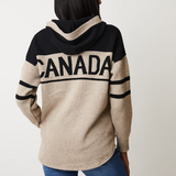 Canadiana Eco Cotton Hockey Hoodie - Flax/Black