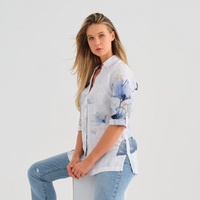 Indigo Melody Linen Shirt (Only XS, M + XXL Left)