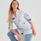 Indigo Melody Linen Shirt (Only XS, M + XXL Left)