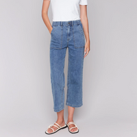 Cropped Utility Pocket Jeans