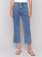 Cropped Utility Pocket Jeans