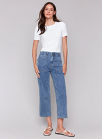 Cropped Utility Pocket Jeans