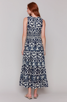 Geo Batik Sleeveless Cotton Maxi Dress