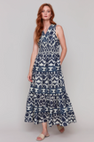 Geo Batik Sleeveless Cotton Maxi Dress