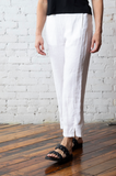 Straight Leg Linen Pant - White