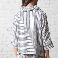 Retro Stripe Artist Tunic - White/Black (Only M, L + XL Left)