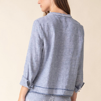 Summer Breeze Linen Jacket - Indigo