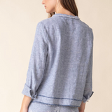 Summer Breeze Linen Jacket - Indigo