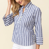 Palm Beach Stripe Pullover - Indigo