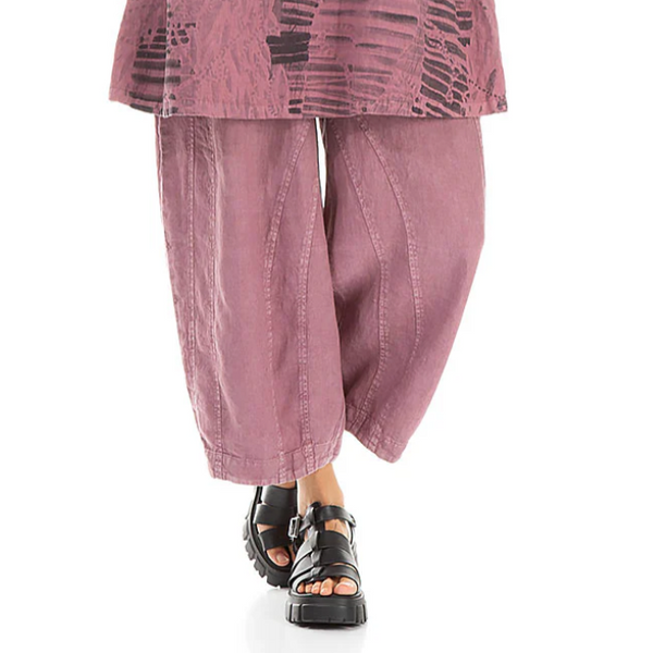 Off-Dye Linen Trousers - Mauve Taupe
