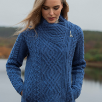 Cable Knit Side Zip Merino Wool Jacket