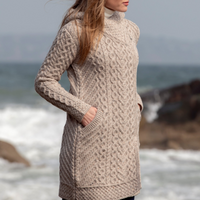 Heart Designed Hooded Merino Wool Coat