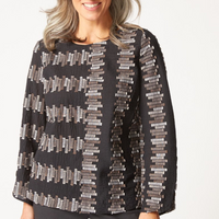 Textured Button Back Cotton Pullover (Only XS, M + L Left)